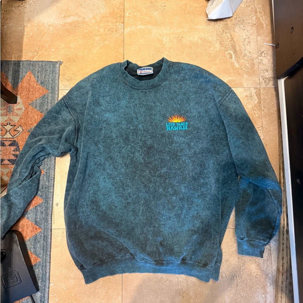Hanes Teal Crewneck Men's Sweater